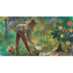 Jan Marcin Szancer (1902 Kraków - 1973 Warsaw), Illustration for the book Through a pink glass. Peter-gardener's shovel, 1966