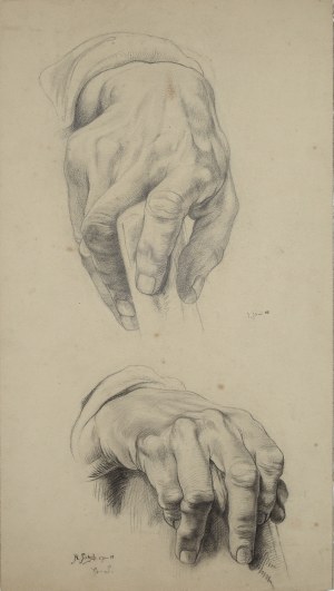 Hans FRITSCH (1870-1945), Szkic dłoni, 1888