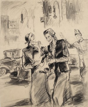Victor FRIESE (1906-1969), Auta stop! Damy idą!, lata '30 XX w.
