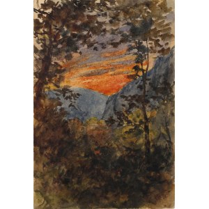 Friedrich KECK (1853-1922), Dawn in the mountains, 1st quarter of the 20th century.