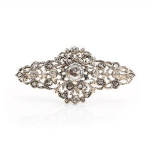 Spilla rococò con diamante