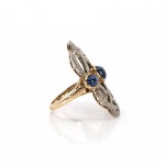 Art deco sapphire diamond ring