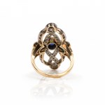 Art deco sapphire diamond ring