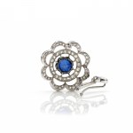Sapphire diamond brooch