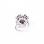 Ladies' ring in flower shape with diamond and ruby setting