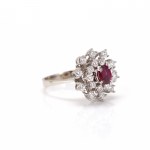 Entourage ring set with diamonds and rubies