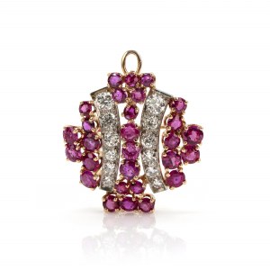 Ruby diamond brooch