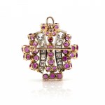 Ruby diamond brooch