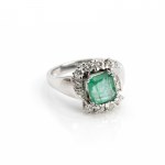 Emerald diamond ring