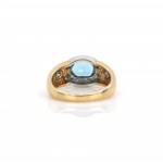 Blue topaz diamond ring