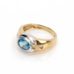 Blue topaz diamond ring