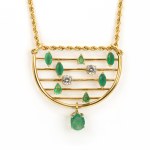 Emerald diamond necklace