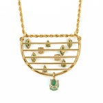 Emerald diamond necklace