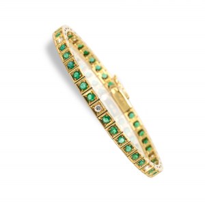 Emerald and diamond bracelet