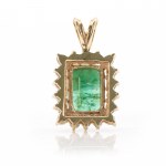 Emerald diamond pendant