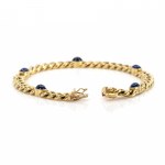Armoured bracelet with sapphire cabochons
