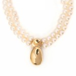 Collier opale-diamant-perle