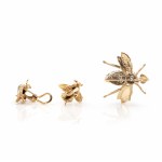 Bee brooch and ear studs