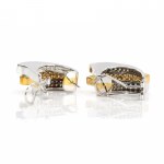 Bicolor diamond ear clips