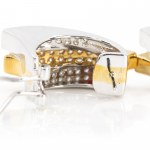 Bicolor diamond ear clips