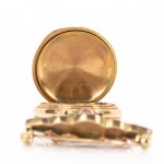 Savonette pocket watch with brooch
