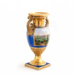 KPM handle vase with Lennep - Remscheid in the decoration