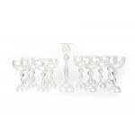 Barovier & Toso set of white and red wine glasses and 1 candlestick 'The Sherry Netherlands'