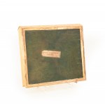Book case with porcelain painting and mother-of-pearl inlays