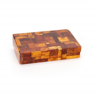 Cigar box with amber inlays