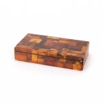 Cigar box with amber inlays