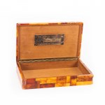 Cigar box with amber inlays