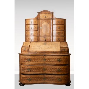Rococo top-mounted secretary