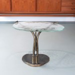 Brutalist side table, in the style of Lothar Klute