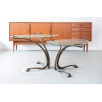 Pair of brutalist coffee tables, in the style of Lothar Klute