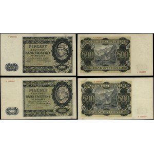 Polska, zestaw: 2 x 500 złotych, 1.03.1940