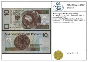 Poland, 10 zloty, 25.03.1994