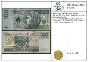 Polsko, 100 zlotých, 25.03.1994