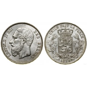Belgia, 5 franków, 1873, Bruksela