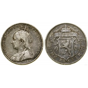 Kypr, 9 piastrů, 1901