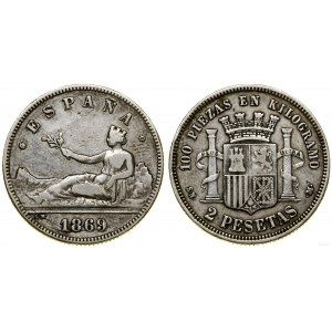 Španělsko, 2 pesety, 1869