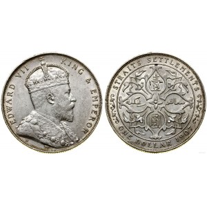 Straits Settlements, 1 dolar, 1907 H, Birmingham (Heaton)