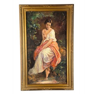 ANONIMO, Giovane donna in giardino