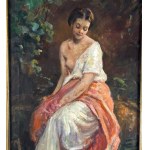 ANONIMO, Giovane donna in giardino