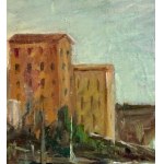 ANGELA CARUGATI, Vista sul fiume con barche - Angela Carugati
