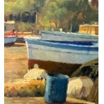 PARLATO, Paesaggio marino con barche sulla riva - PARLATO