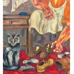 FIRMA NON IDENTIFICATA, Anziano con gatto