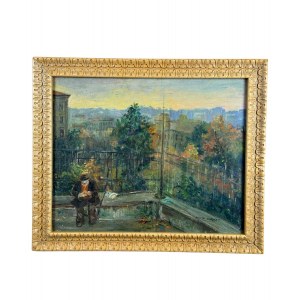 ANGELA CARUGATI, Figure su una terrazza - Angela Carugati (1881 - 1977)