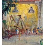 ANGELA CARUGATI, Strada con chiesa e figure - Angela Carugati (1881 - 1977)