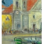 ANGELA CARUGATI, Strada con chiesa e figure - Angela Carugati (1881 - 1977)