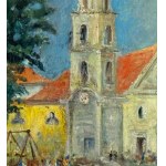 ANGELA CARUGATI, Strada con chiesa e figure - Angela Carugati (1881 - 1977)